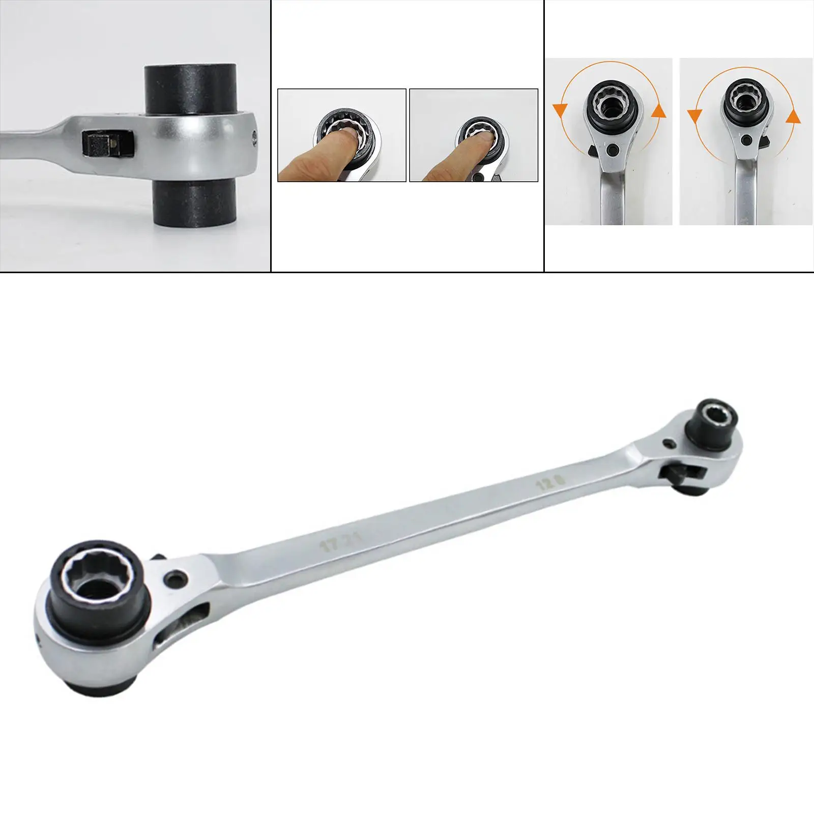 Doppelkopf-Ratschenschlüssel, 72 Ratschenringe, Handwerkzeuge