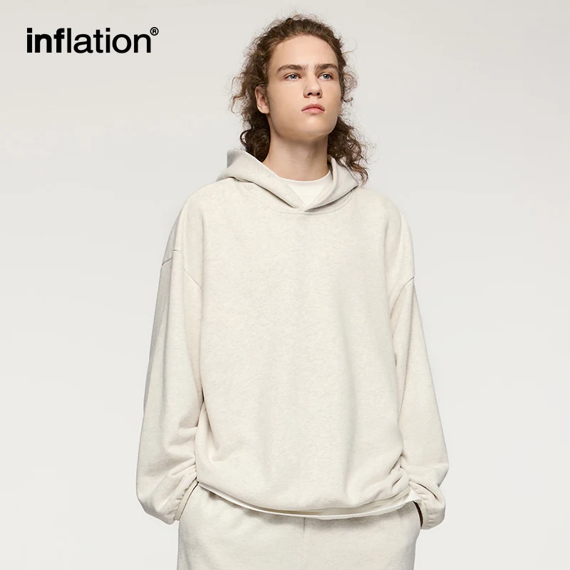 INFLATION Premium Cozy Hoodies Unisex 365gsm Minimalist Velevt Hooded Sweatshirts