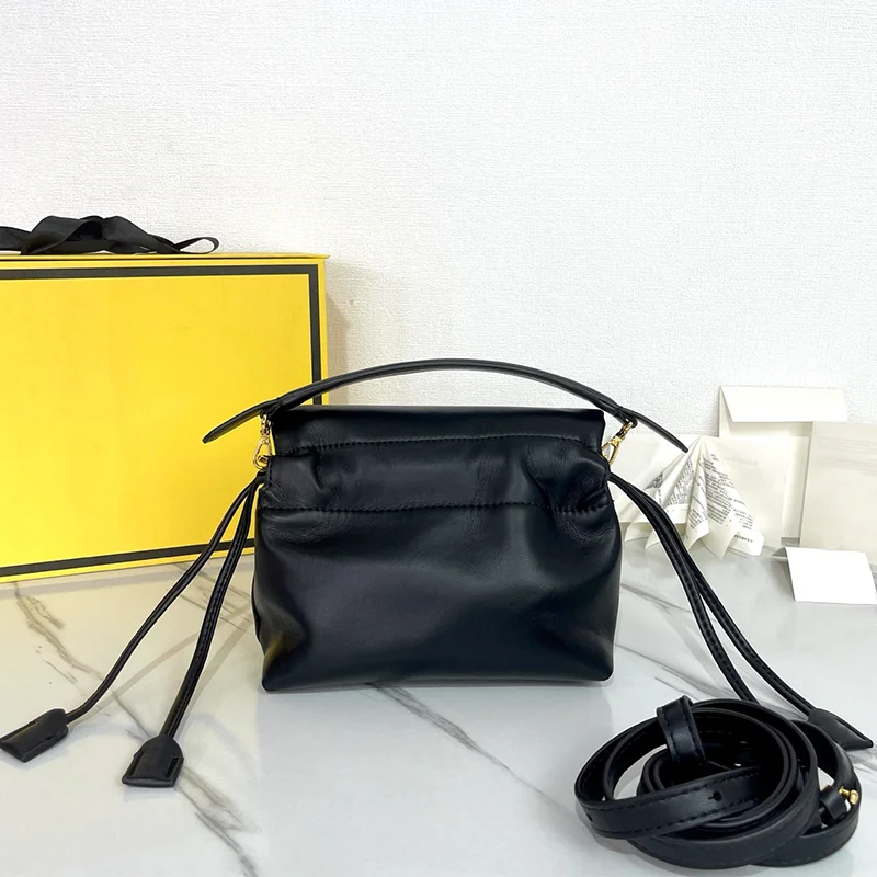 

2025 New Classic Women's Handbag Soft Leather Drawstring Design Fashionable Multi Functional Shoulder Bag Crossbody Bag Wallet