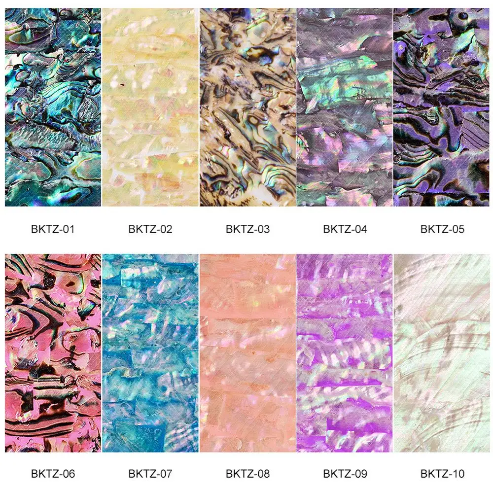 Glimmer-Abalone Shell Fatia para Nail Art, Manicure Nails Foils, Nail Art Decoração, DIY decalques de unhas, Gradiente Sereia Flocos, 3D Nail Sticker