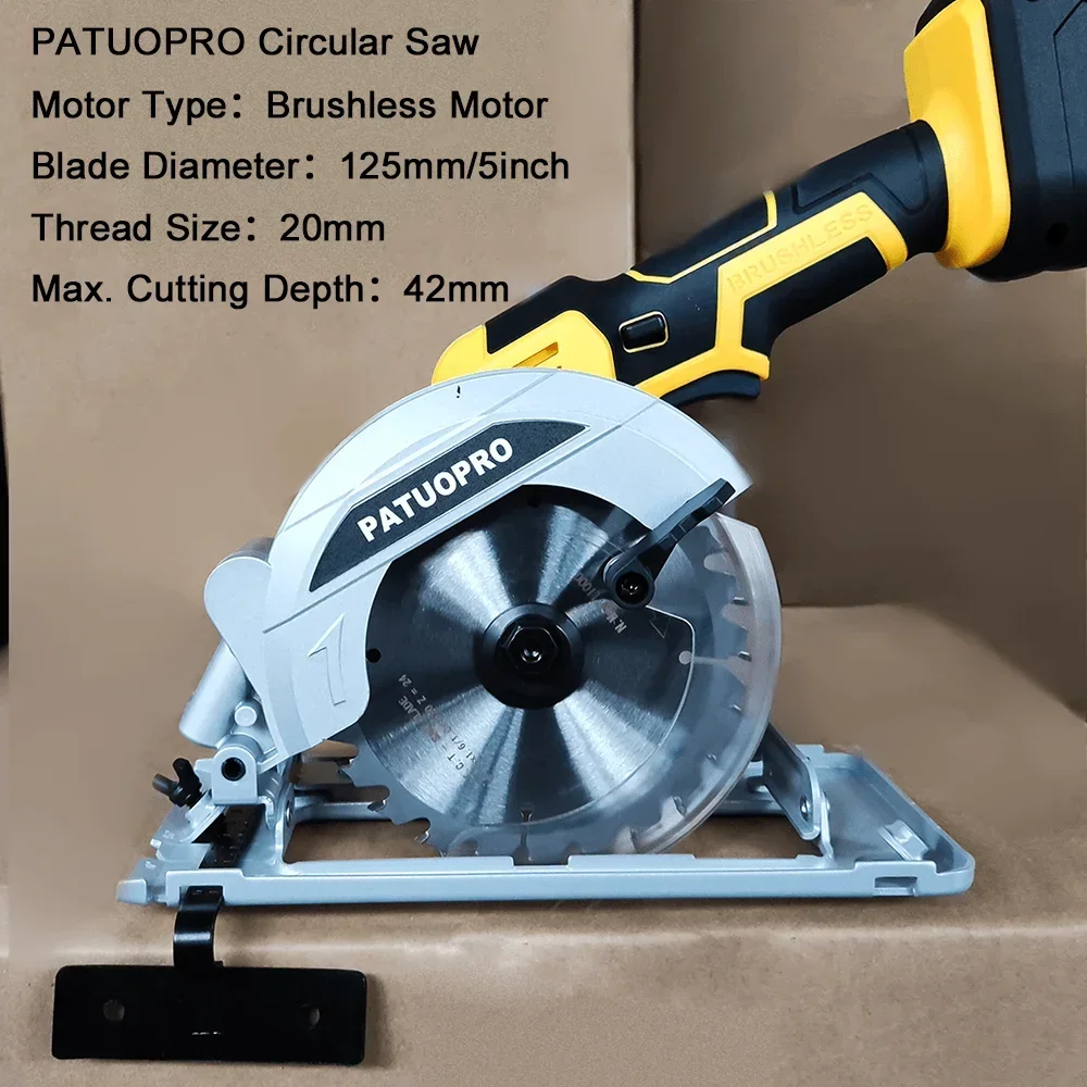 20V Brushless Circular Saw 125mm 5inch Cordless Electric Saw with Saw Blade fit Makita 18v Battery(No Battery)