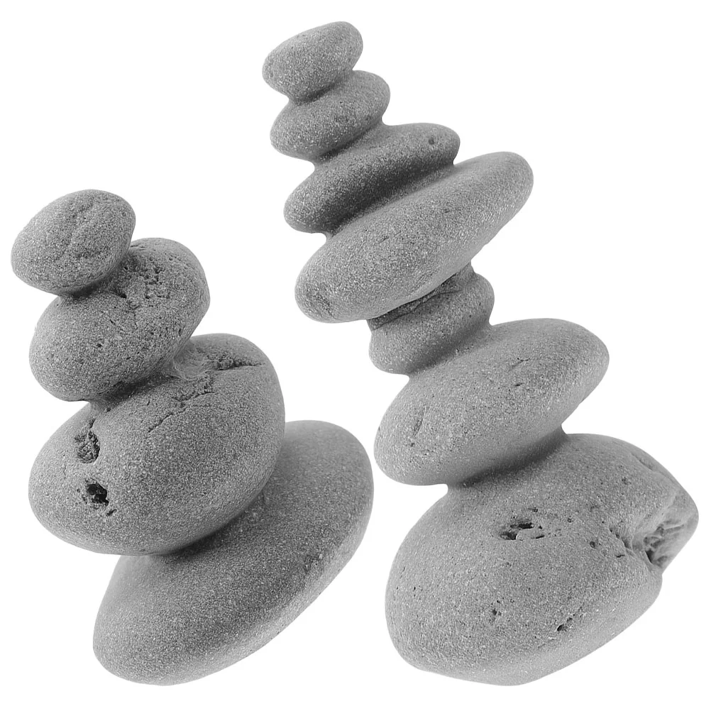 

2 Pcs Stone Aquarium Garden Micro Landscape Sand Table Accessories Rock Rockery Stones Decor