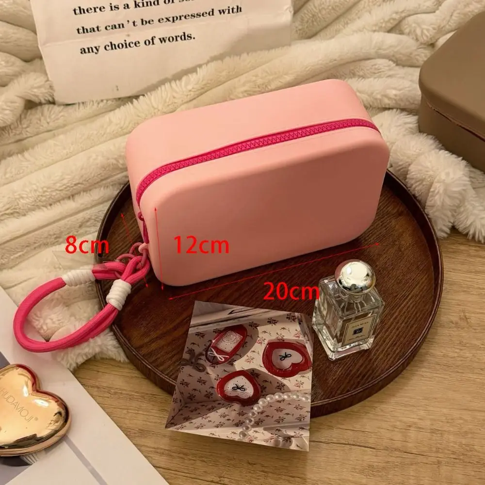 New Portable Silicone Storage Bag Large Capacity Waterproof Zipper Pouch Desktop Storage Toiletries Bag Lipstick Bags