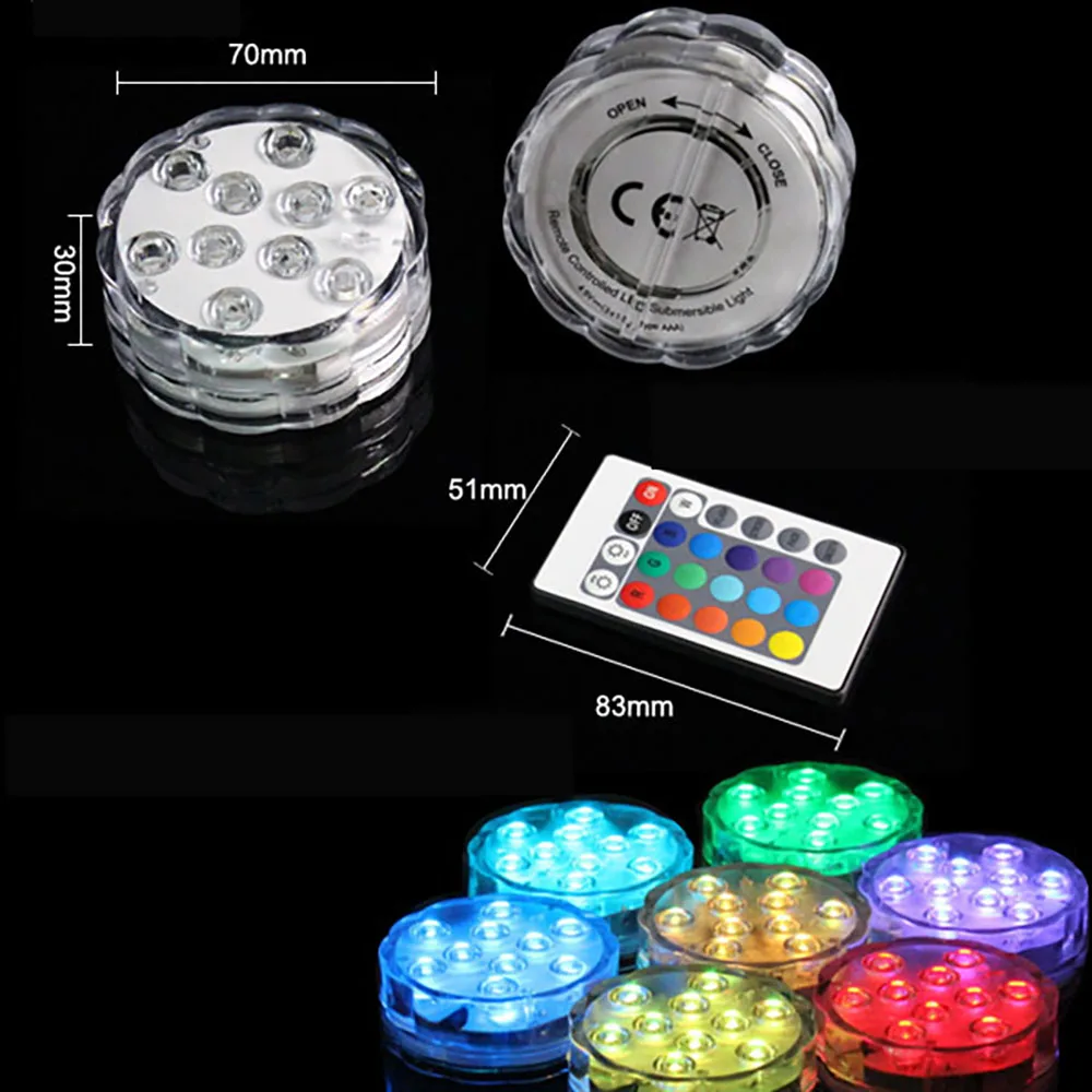 تجمع أضواء حوض السمك Led بركة تحت الماء مصباح تعويم الإضاءة Rgb حوض السمك Led مصباح أضواء مقاومة للماء لحمامات السباحة ديكور