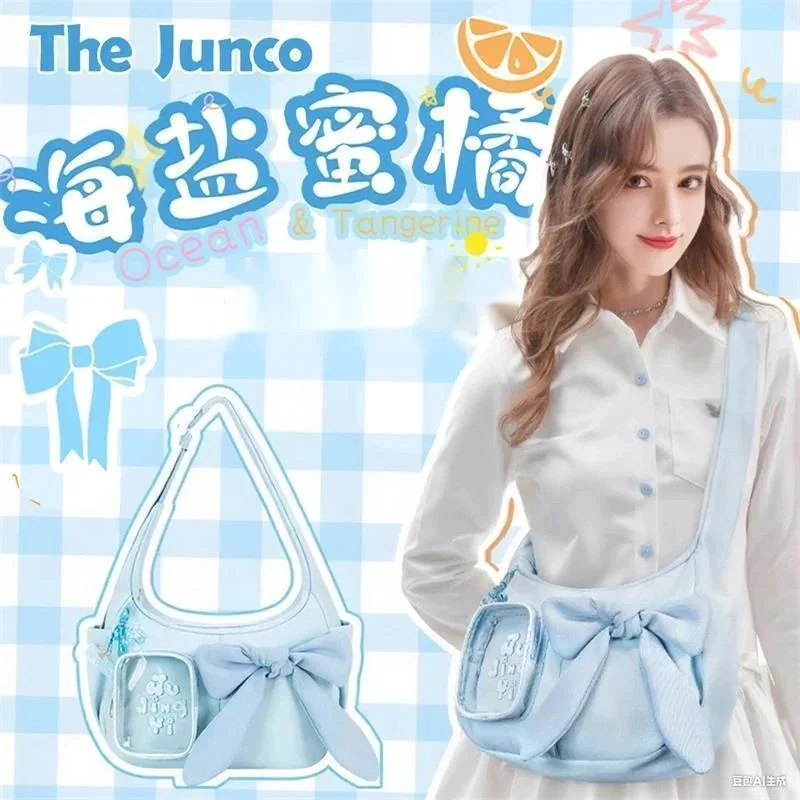 

Bow Itabag Y2K Jco Honey Orange Bag Tote Bag Genuine Itabag Girl Cute Shoulder Crossbody Bag High Capacity Shoulder Itabag New