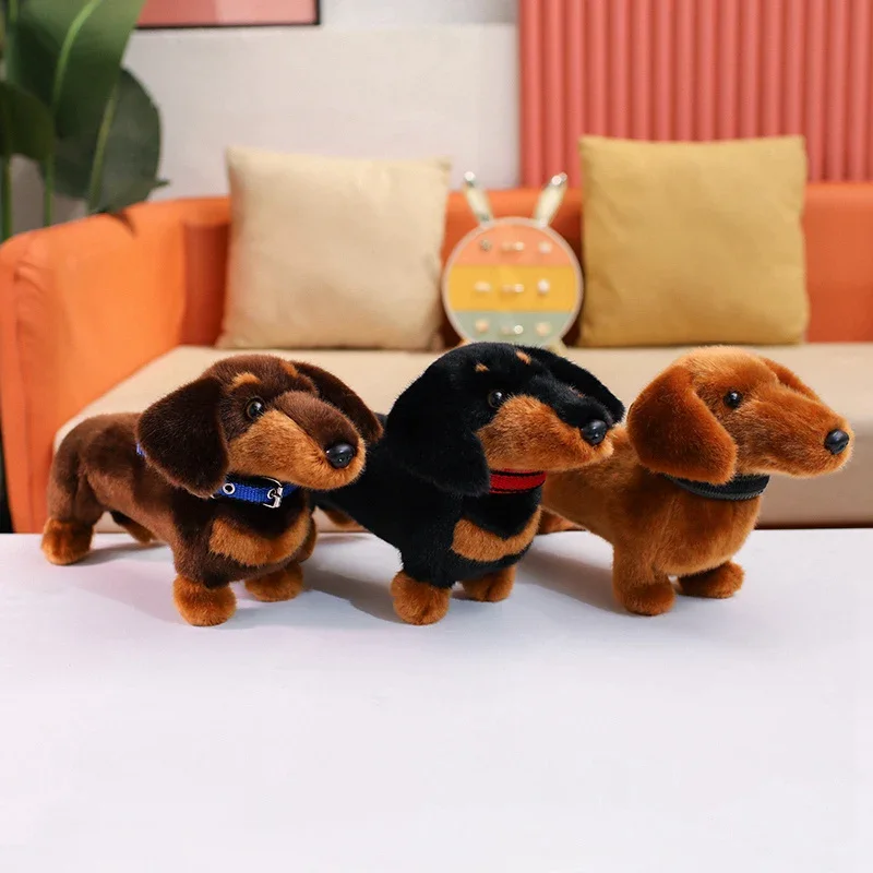 Plush Doll Dachshund Dog for Dachshund Lovers Featuring the Familiar Long Body Short Legs Droopy Ears and Three Coat Choices