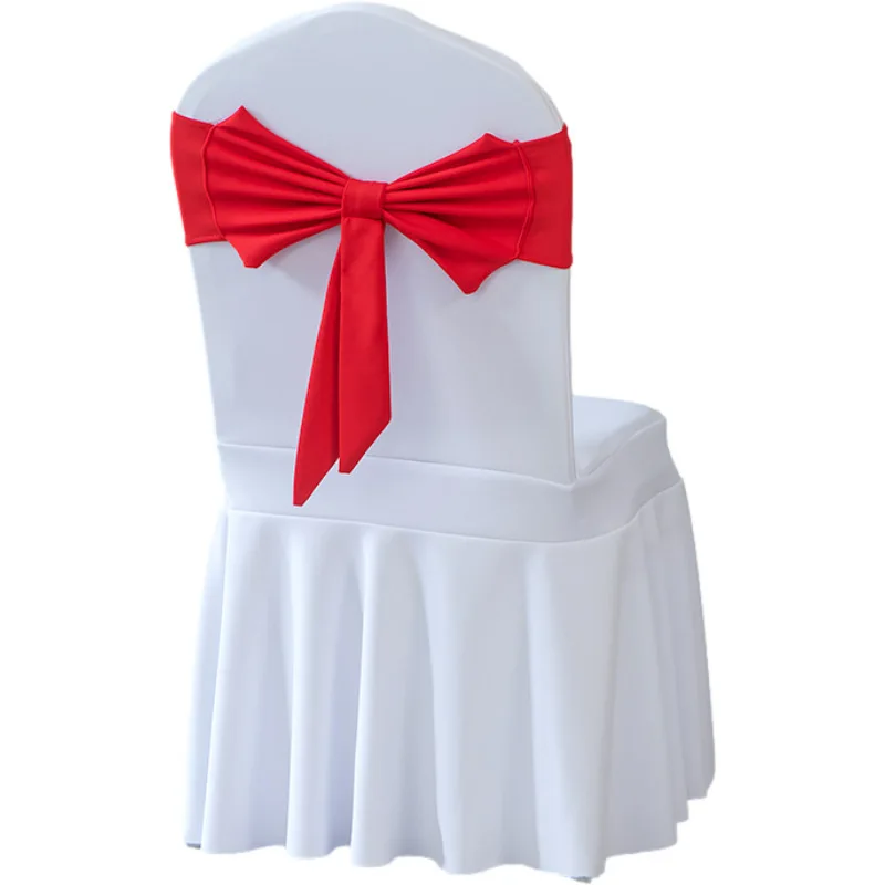 Bruiloft decoratie spandex stoel sjerp met kant-en-klare vlinderdas knoop, ideaal voor banket verjaardag verjaardagsfeestje evenementen vakantie