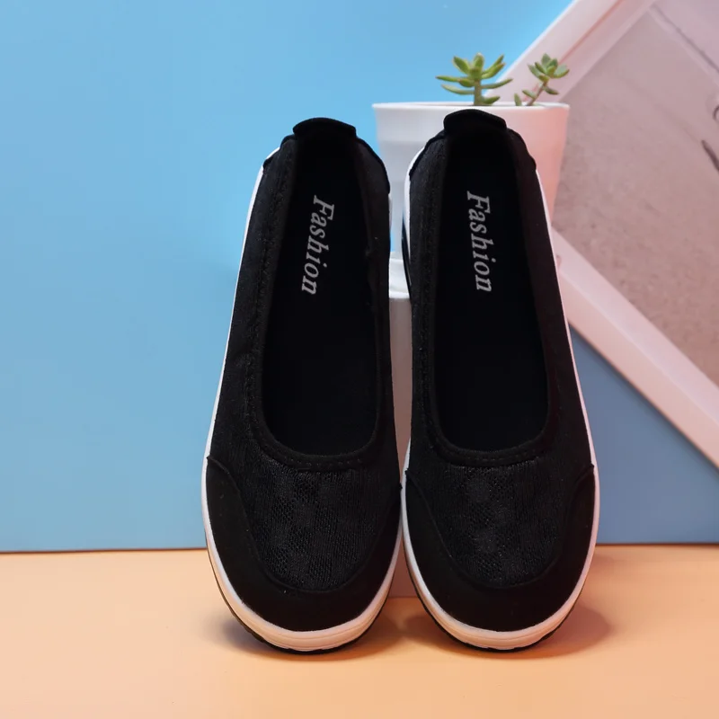 

2023 New Women Mesh Breathable Shoes Female Thick Shoes Casual Comfort Low Heels Nurse Increase Shoes Women