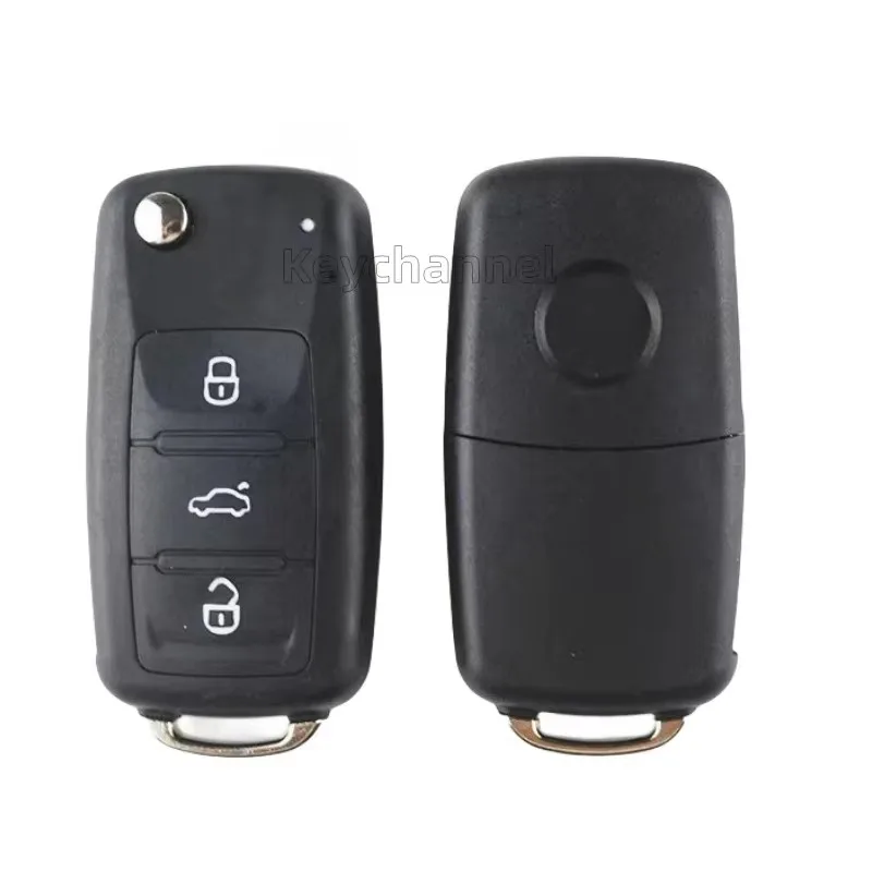 1pcs 3 Button Car Key Shell 202AD Flip Remote Key Case Hu66 for Golf Tiguan Polo Candy Jetta Touran Skoda Seat Leon 5K0837202 AD