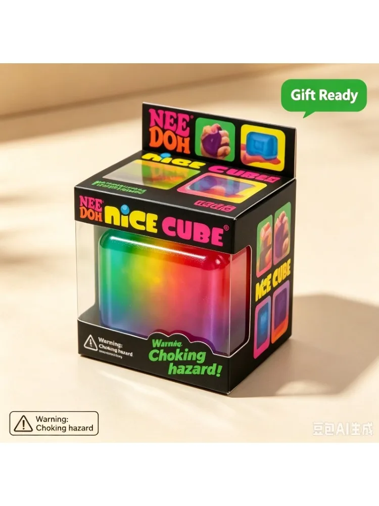 Nee Doh Nice Cube Entspannungsbox Regenbogen-Jelly Squeeze Pinch Musik Hyperaktivitätsstörung Autismus Sensorisches Entspannungsgeschenk