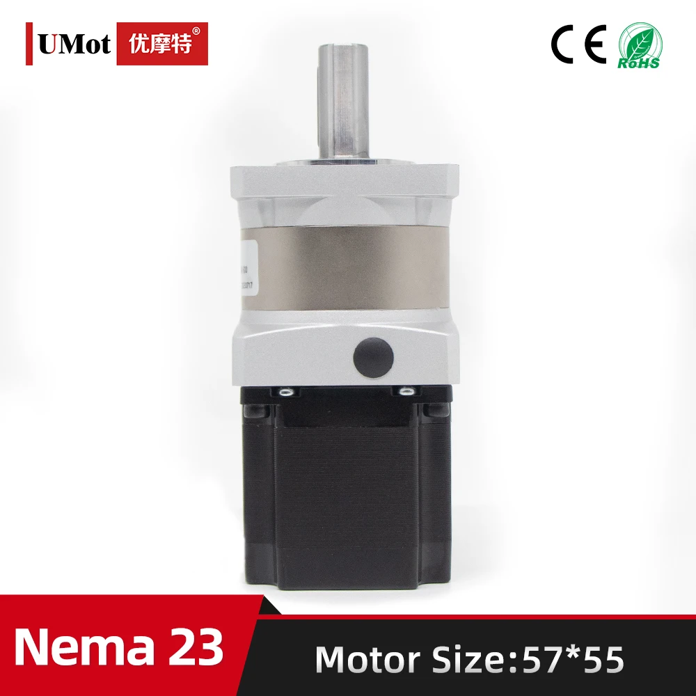 

Customized Ratio 70 Length 55mm 2.0A Nema 23 High Precision Planetary Gearbox Geared Stepper Motor With Reducer