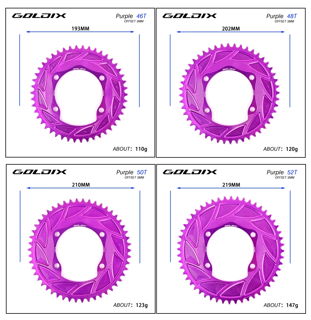 GOLDIX 110BCD Rennrad-Kettenblatt 46 48 50T 52T 54T 56T Fahrrad-Kettenblatt für Shimano R7000 R8000 R9200 Kettenrad 12 11 10 9 8 S – Detail 12