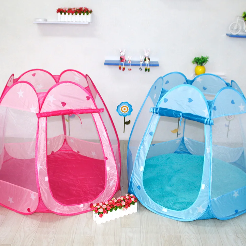 Kinder Stern Zelt Spiel Spielzeug Sechseckigen Zelt Indoor/Outdoor Baby Ball Pool Schloss Faltbare Tragbare Baby Spielen Haus Spielzeug zubehör