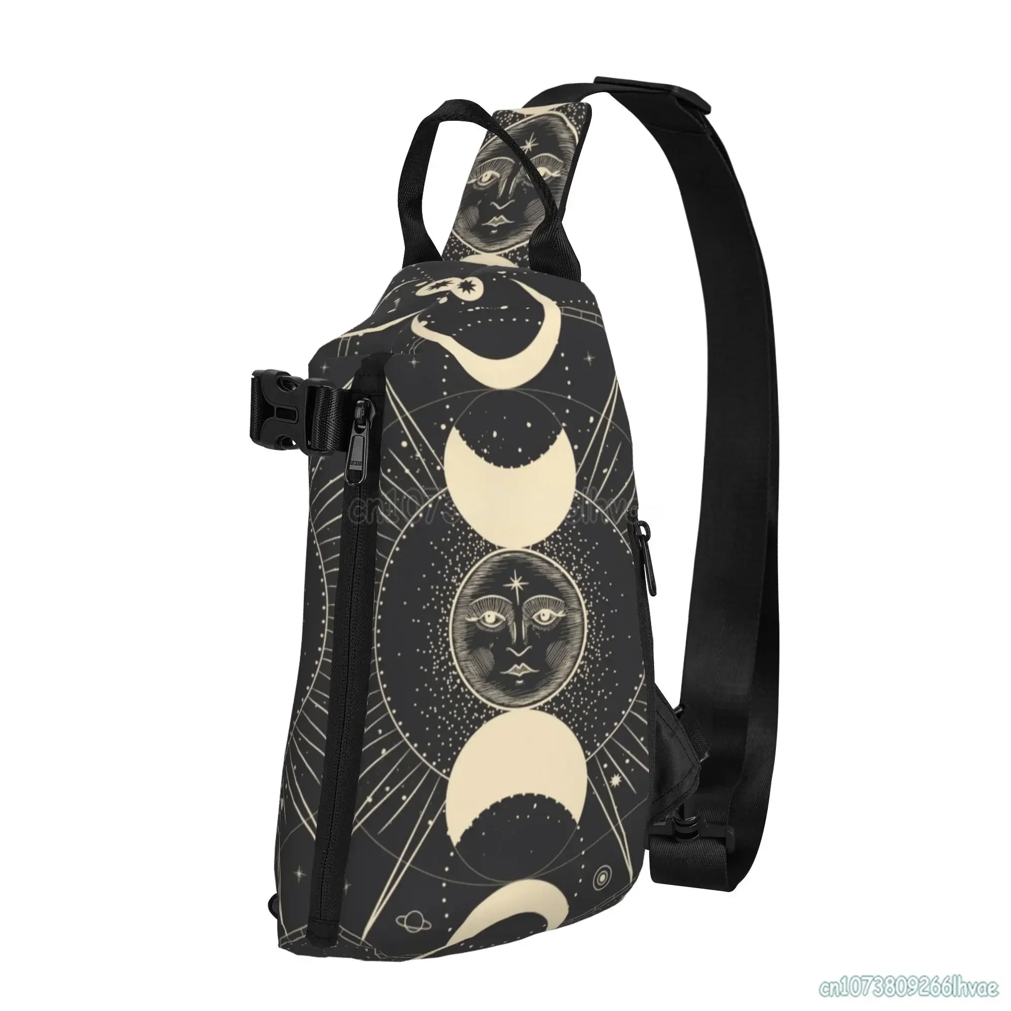 Moon Star Mystic Sun Astrology Tarot Goth Sling Backpack Men Casual Crossbody Chest Bags Unisex Daypack for Hiking Travel Sports