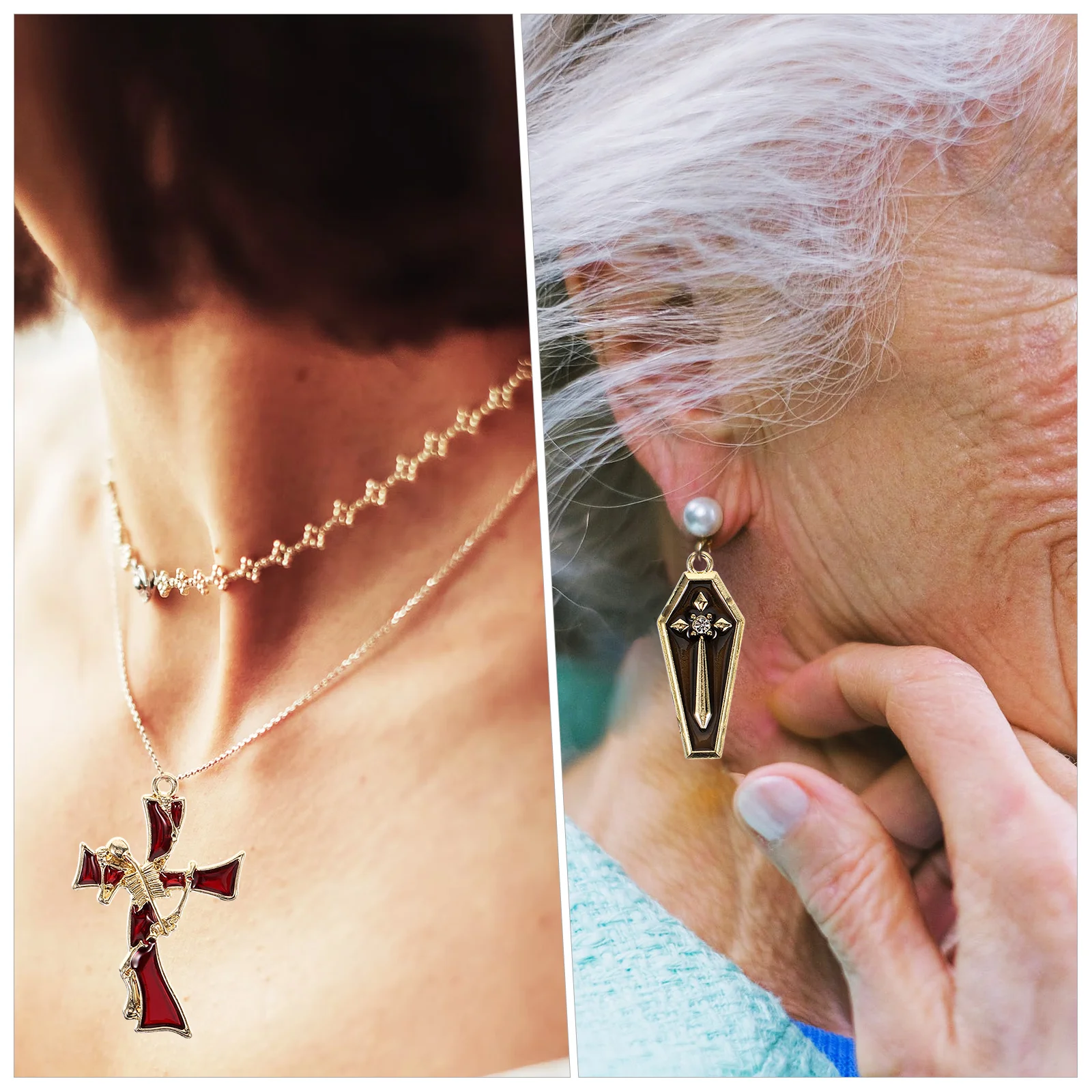 

1 set Alloy Cross Coffin Pendants DIY Supplies Safe Jewelry Making Charms Novelty Jewelry Charms Durable Accessories