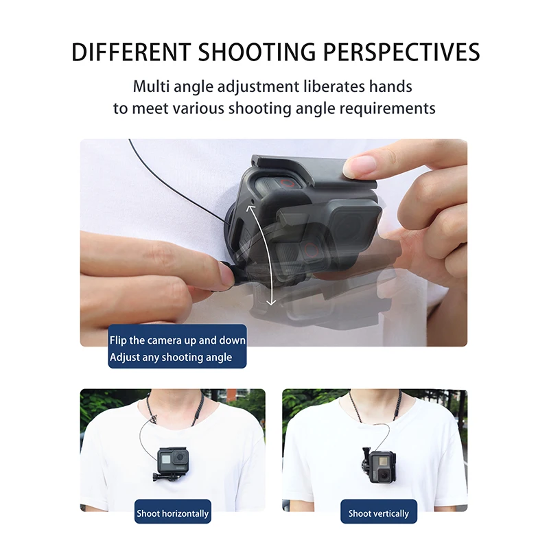 Para GoPro 13/Insta 360 AcePro/X4 3/DJI Action 3/4/5 Pro/Bolsillo 3 cámara Smartphone Kit de montaje de soporte de cuello magnético de liberación rápida