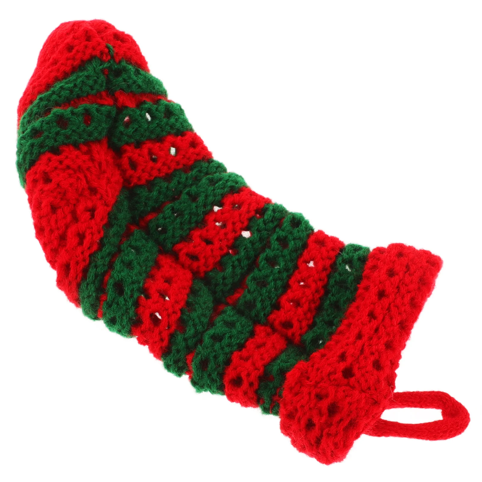 

Small Knit Christmas Stocking Candy Present Bag Hanging Decoration Red Green Mini Holiday Socks Family Stockings