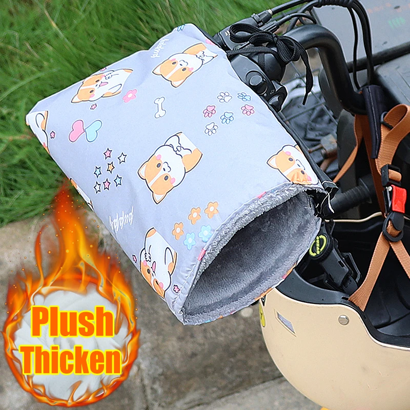 

New Motorbike Winter Anti-Cold Keep Warm Gloves Electric Bike Thickened Padded Cotton Handlebar Sleeves Motorcycle Accessories