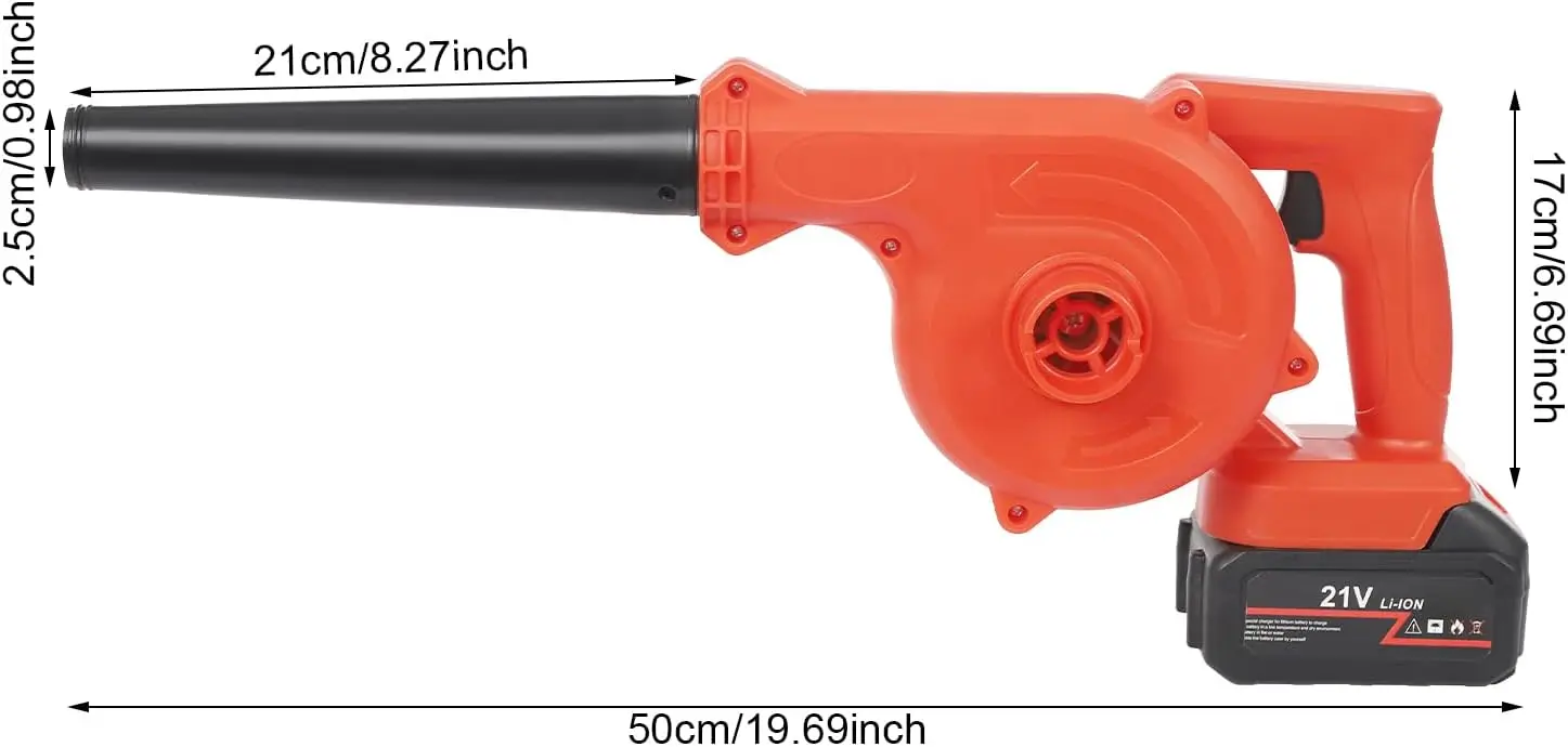 

Mini Air Blower Handheld Dust Vacuum Dual Function 20''×8''Cordless Grass Leaf Dust Blower for Car Keyboard Floor Corner