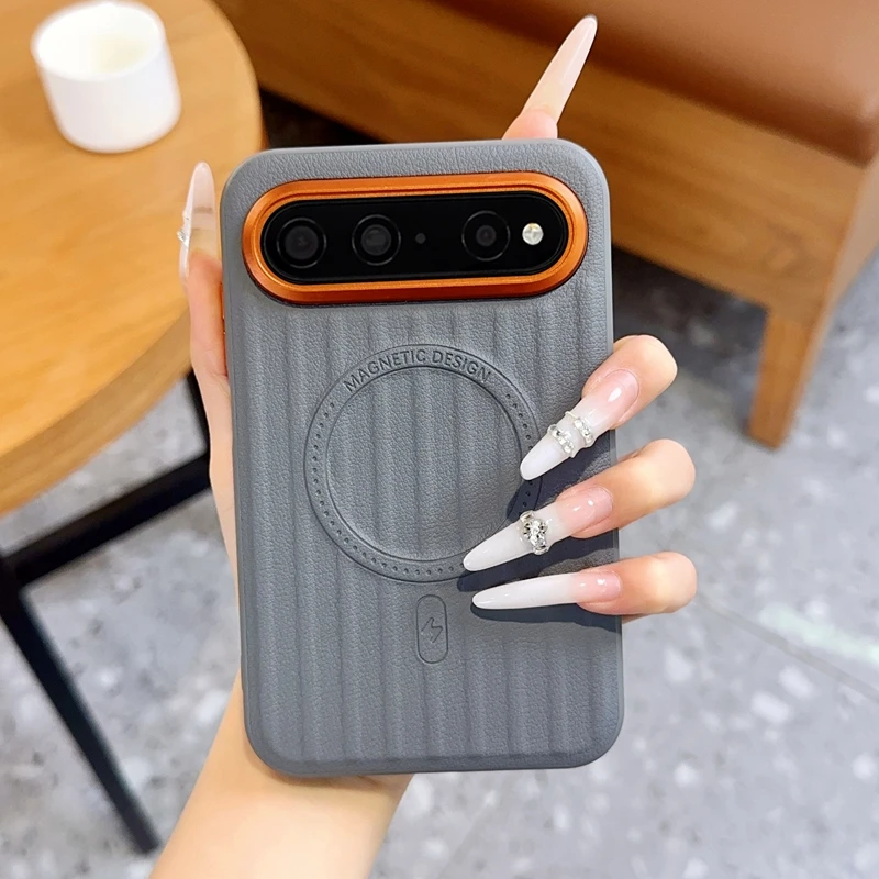 For HuaWei Pura X View Tile Pattern Magsafe Magnetic Pc Hard Shell Protective Solid Color Shockproof Back Cover