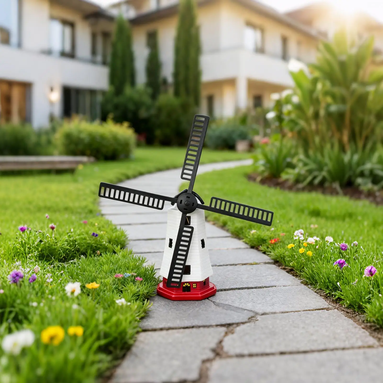 

Солнечный свет дома, уличная декоративная светодиодная фигурка ветряной мельницы, статуя ветряной мельницы с подсветкой на солнечной энергии для сада, двора, заднего двора