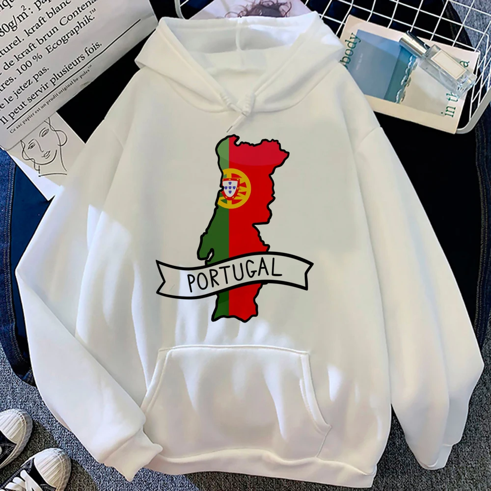 Portugal hoodies women Korean style Fleece vintage 2023 sweater female anime pulls