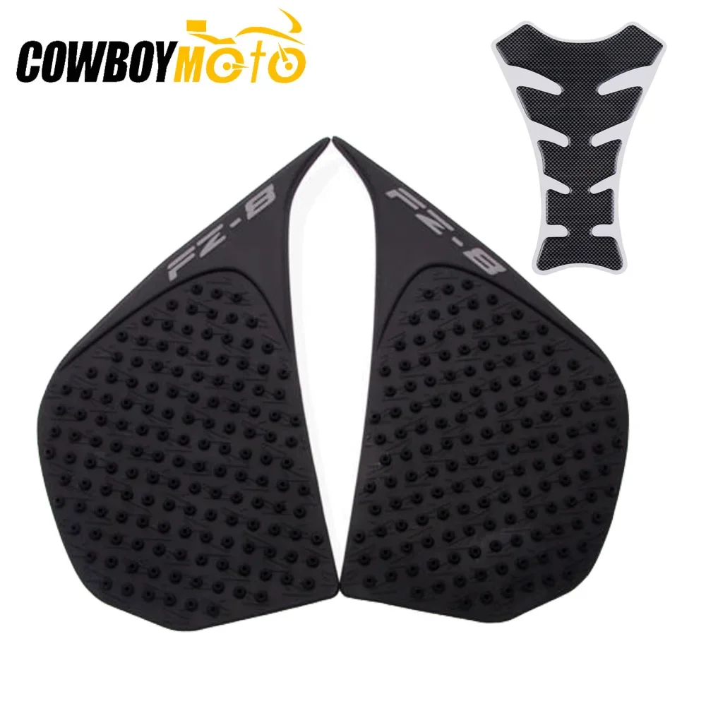 

For Yamaha FZ800 FZ-8 FZ-8N FZ8N 2010-2015 Anti slip Tank Pads Gas Fuel Knee Grip Traction Pad Side Decal w/Free Sticker Black