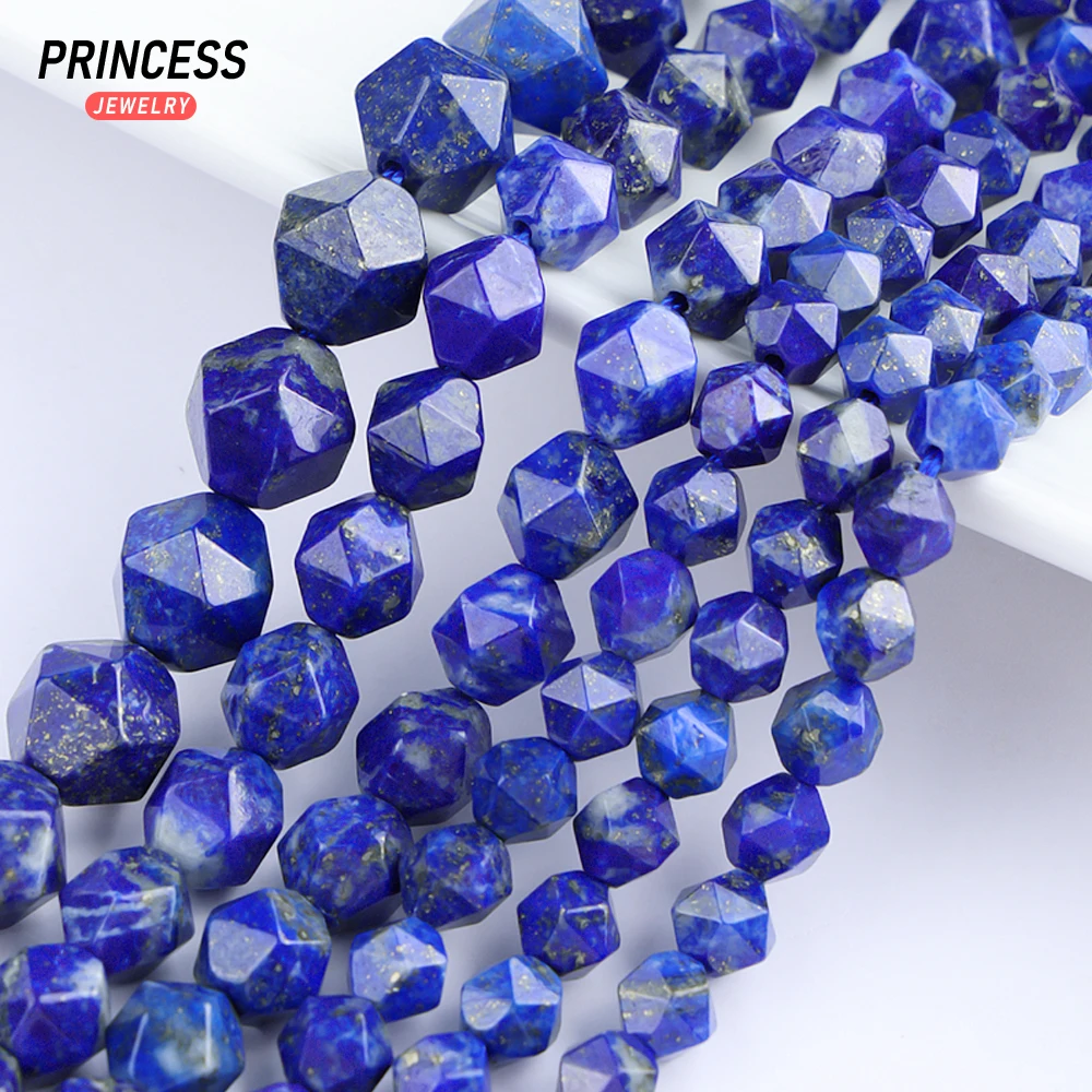 

A++ 100% Natural Lapis Lazuli Star Faceted Cut Beads for Jewelry Making Wholesale Loose Stone Beads DIY Accessories 6 8 10mm