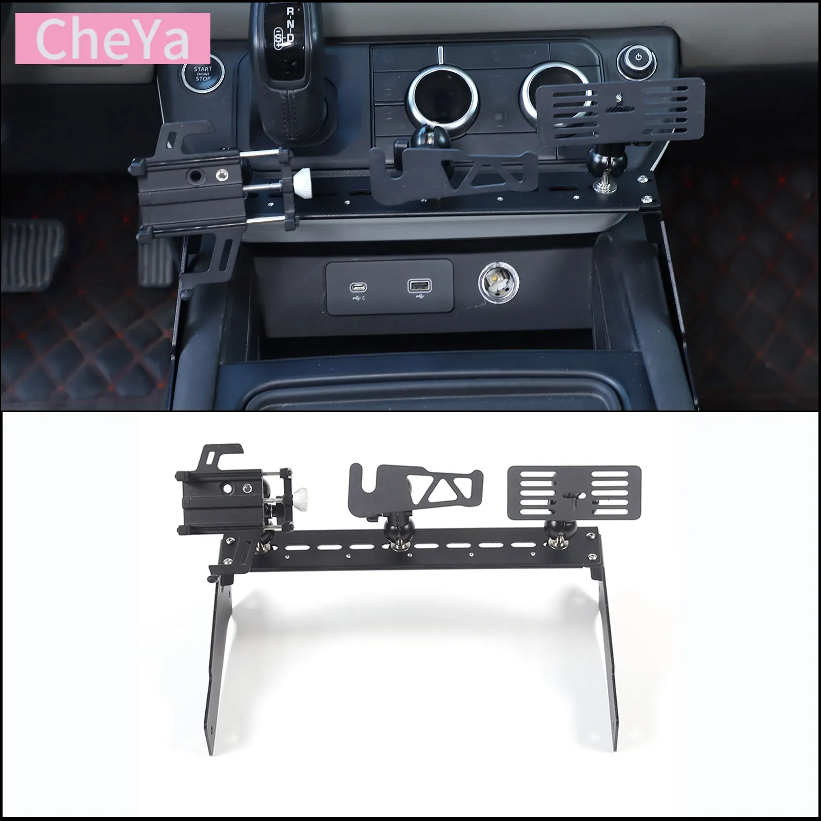 

Alloy Car Central Control Mobile Phone Holder Multi-function Expansion Platform for Land Rover Defender 90 110 130 2020-2024