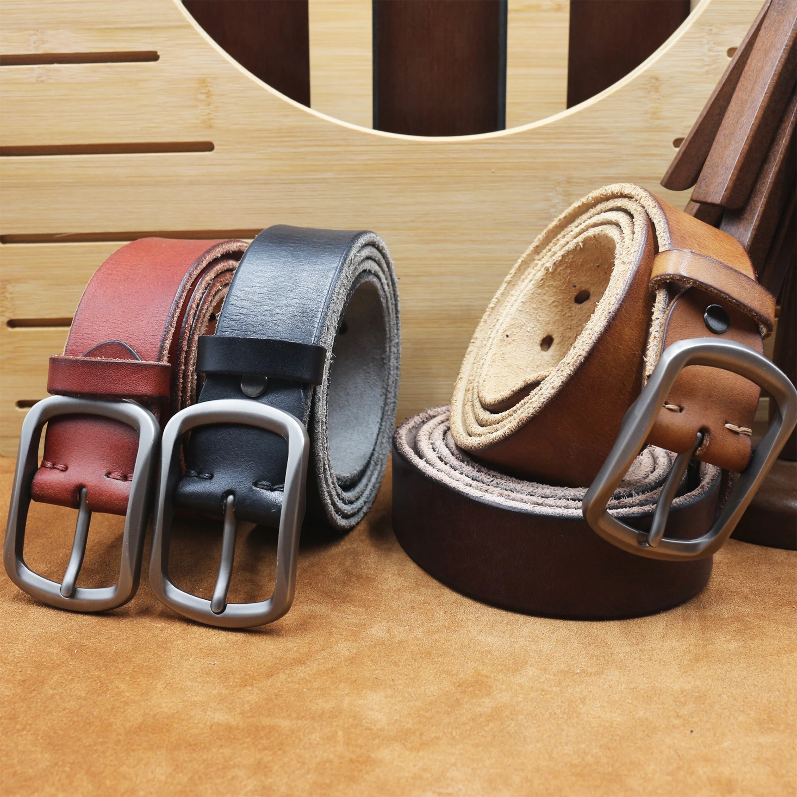 Ceintures en cuir véritable de - Leather Belt Braided avis et prix