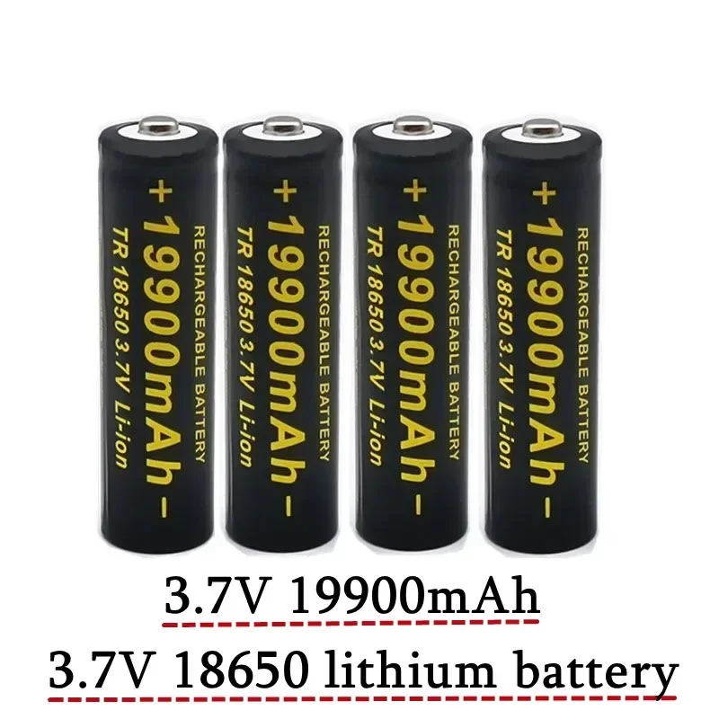 2023 100% 대용량 배터리, 손전등 배터리용 리튬 이온 배터리, 3.7V 18650 19900Mah, 신제품