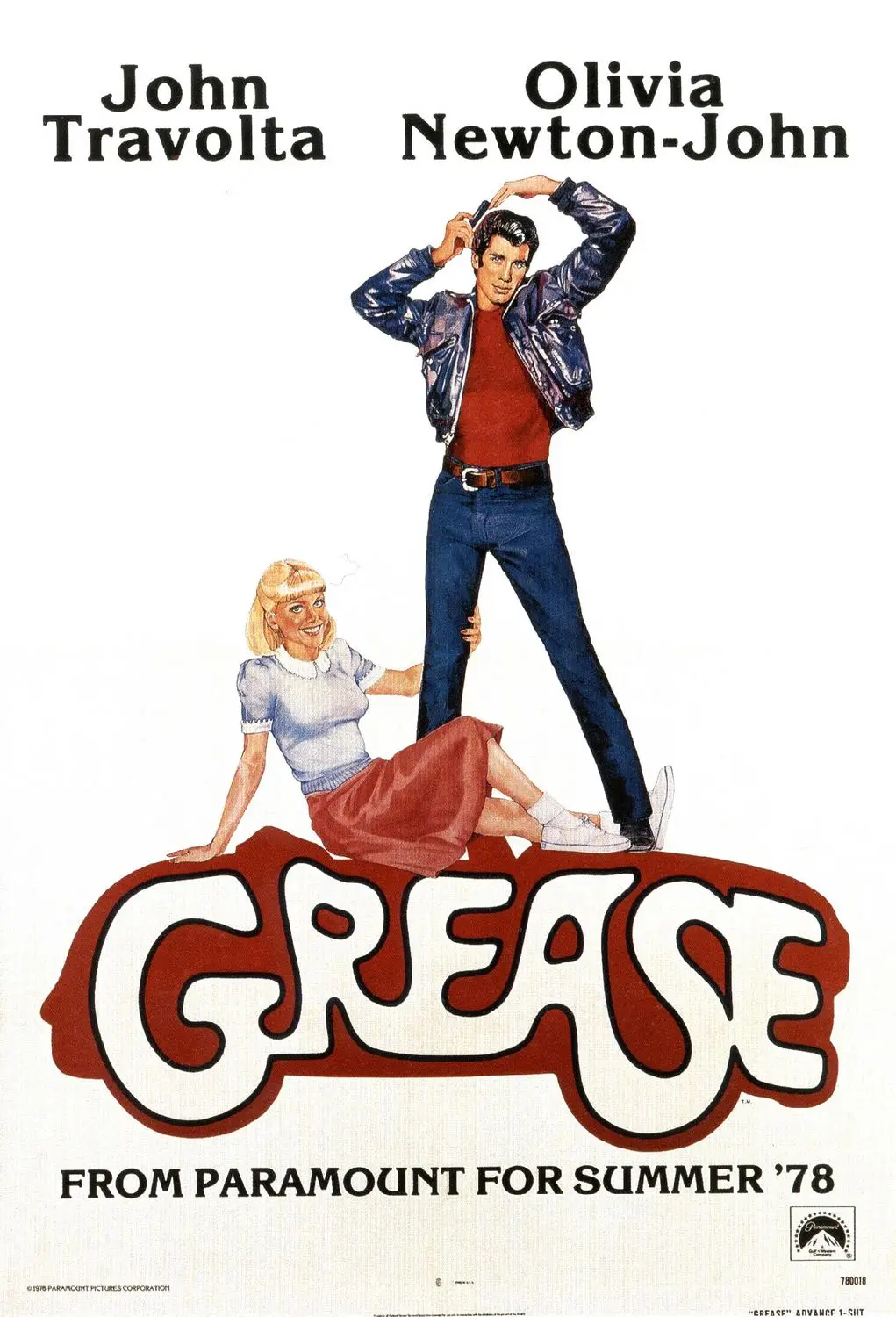 Movie Grease (1978) Poster Prints Wall Sticker Home Decor Bar Cafe Art Painting