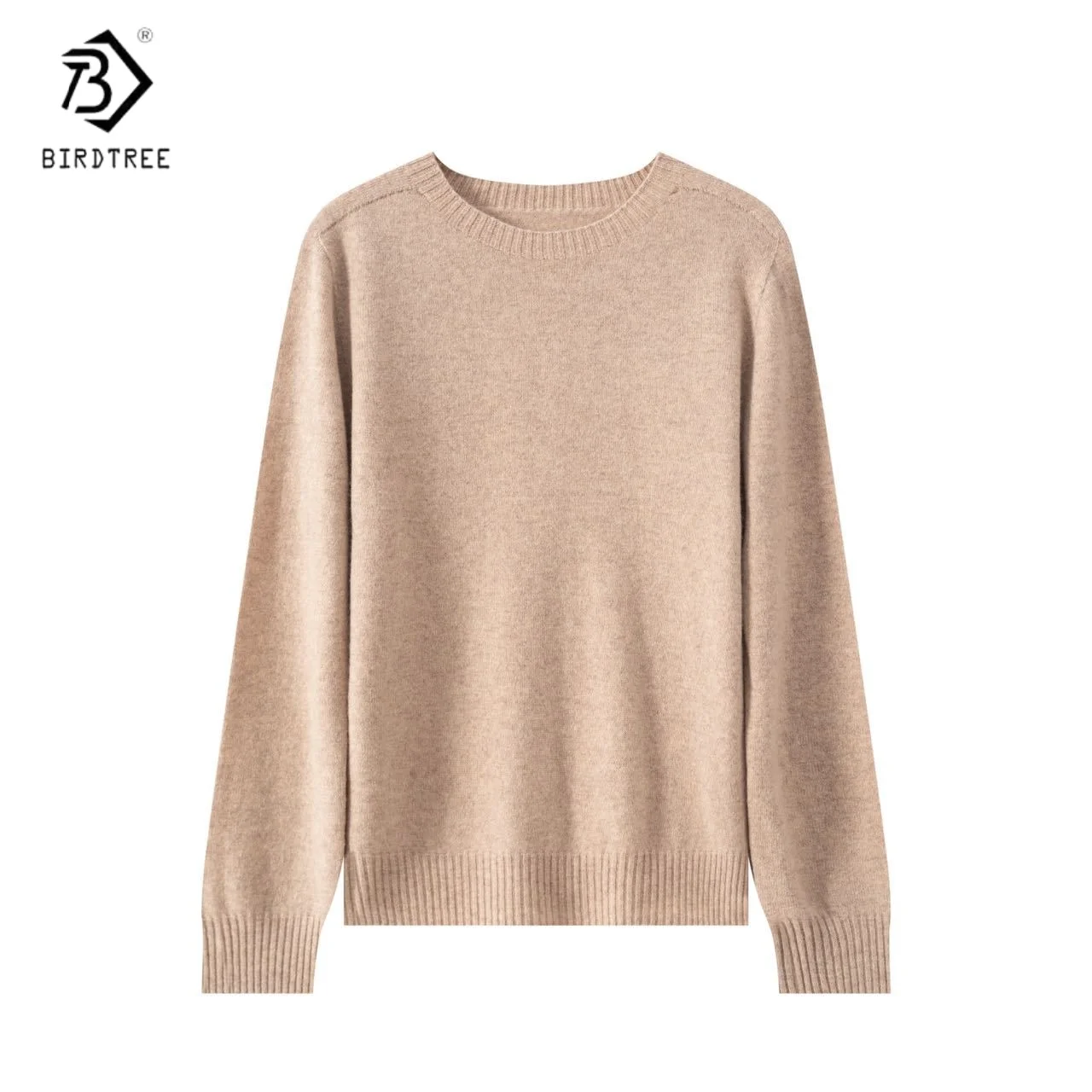 

Birdtree, 92,9% овечья шерсть 7,1% кашемировый вязаный свитер, женский трикотаж с длинными рукавами и круглым вырезом, осенние теплые топы T59913JF