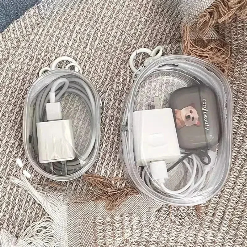 充電器収納ケース 透明データケーブル 充電器収納バッグ 防水トラベルオーガナイザー 充電器保護ケース