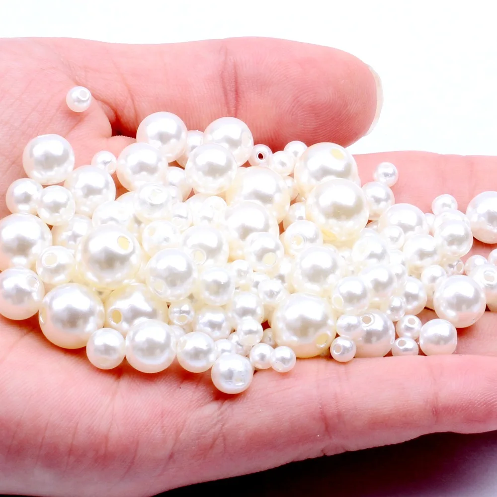 3-12mm pure color round shape ABS pearl beads for beads plastic production space beads DIY hand-soldering