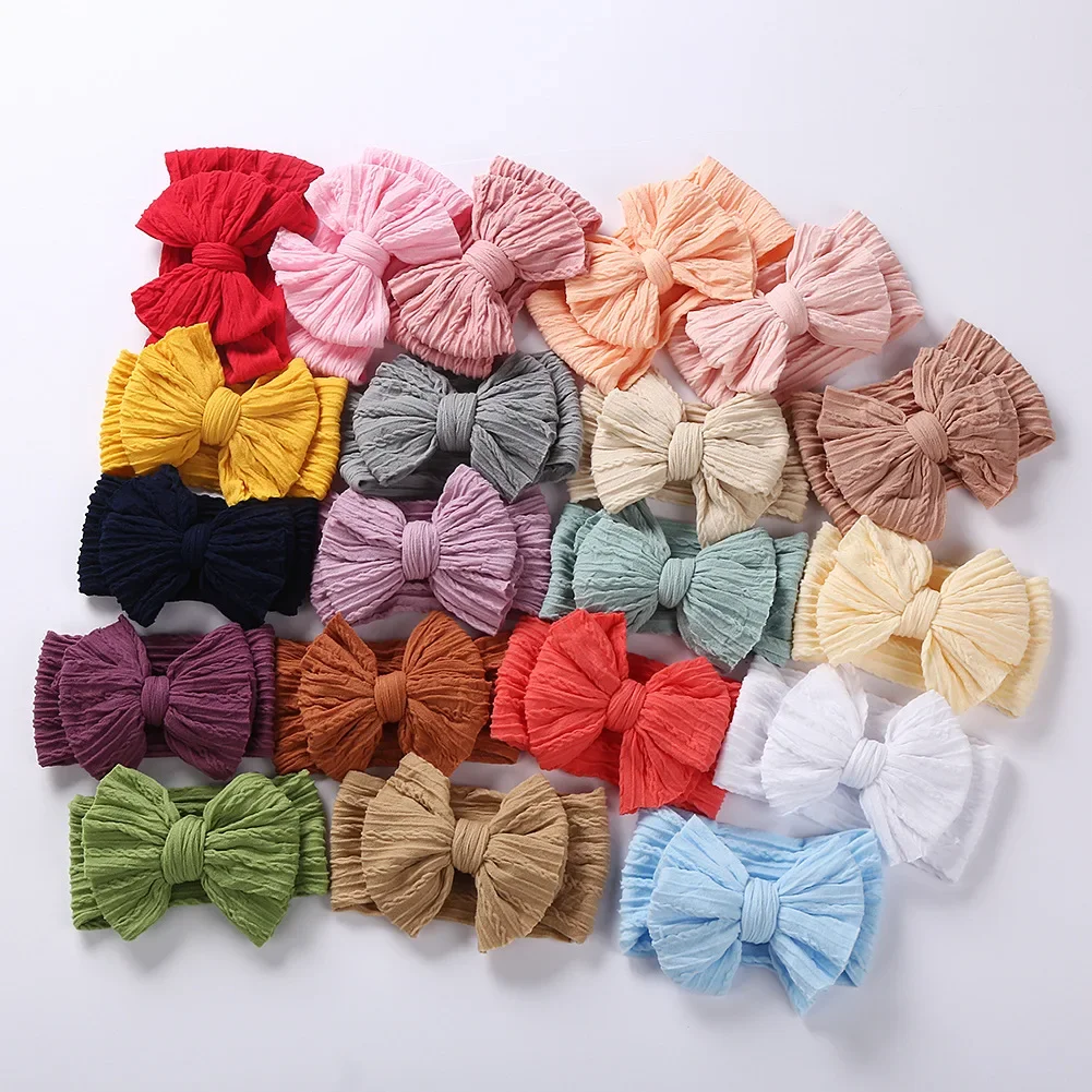 Baby Accessories Cable Bow Headband Kids Twist Knot Nylon Wide Headband Newborn Soft Turban Baby Girl Bowknot Hairband Bandeaux