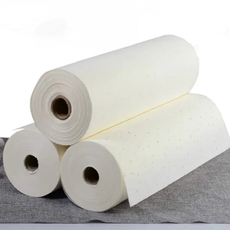 Chinese Xuan Paper Gold Foil Xuan Paper Half-Ripe Painting Calligraphy Roll Raw Rice Paper with Scattered Gold Spot Papel Arroz