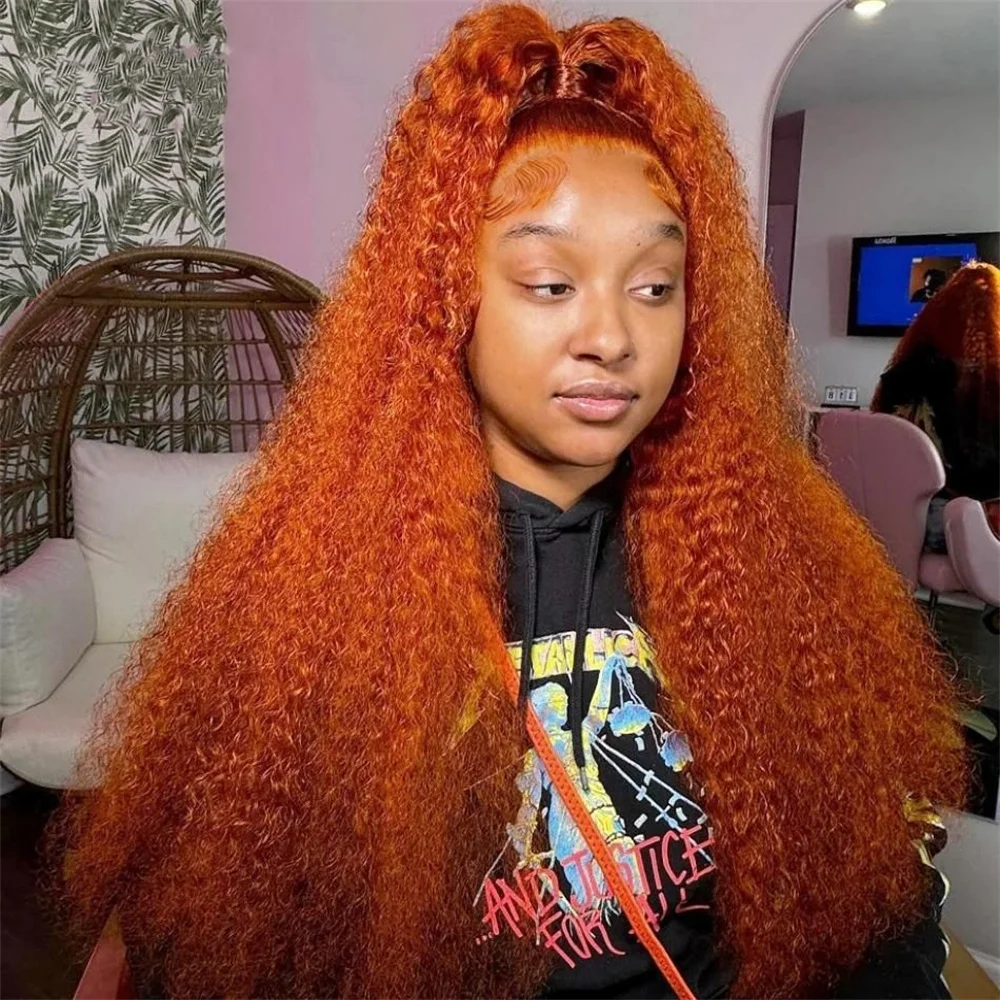 

Silkwave 350 Ginger Deep Wave 30 Inch 13x4 Lace Front Wig Orange Curly 13x6 100% Human Hair Lace Frontal Wig Water Wave Wigs