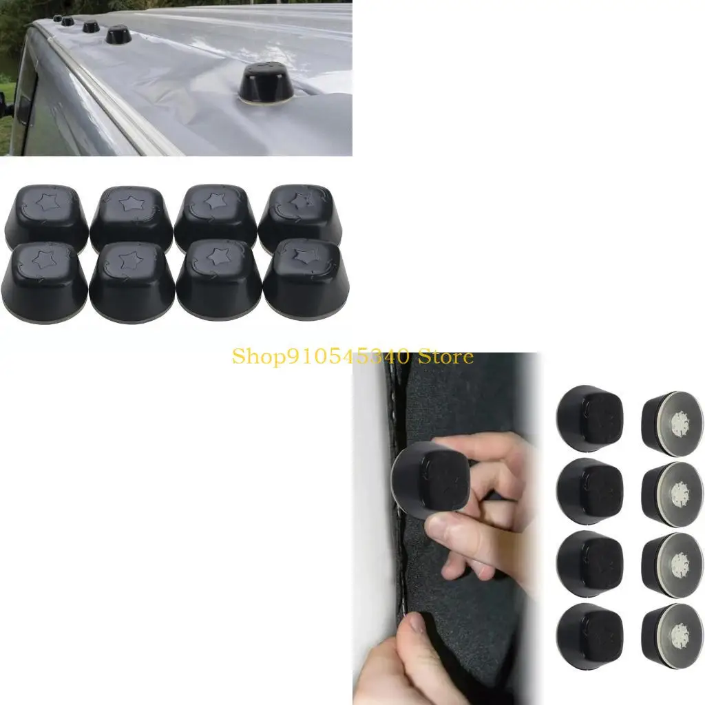 U2JA Side Panel Fitting Suction Cup Set for Motorhome Awnings, 8 Plastic Fasteners with Clear Pads for Vehicle Body Attachment