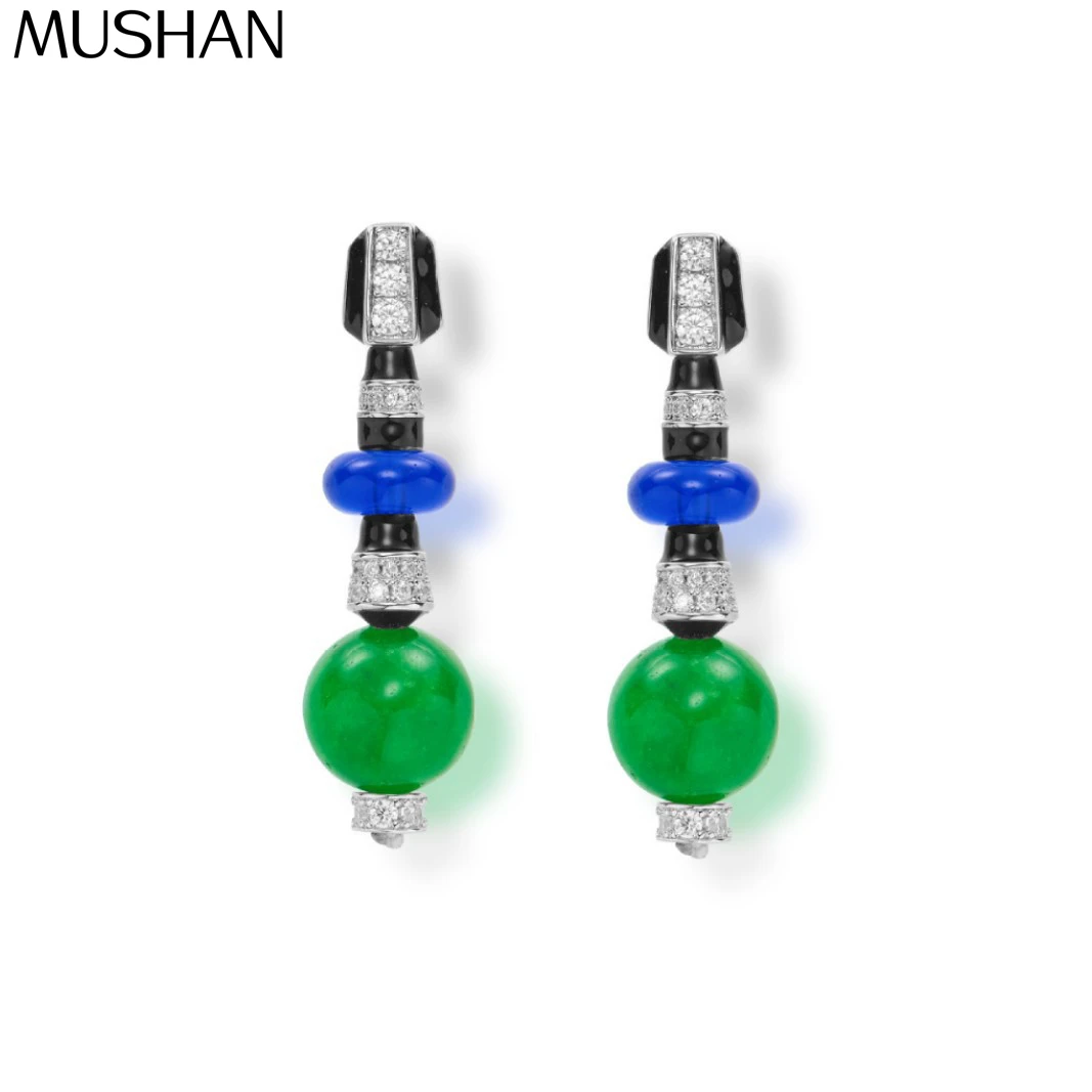

MS MuShan Luxury Jewelry 925 Sterling Silver Earrings Cubic Zirconia 7A Ear Pin Wedding for Her Rhodium Plated Fine Earring