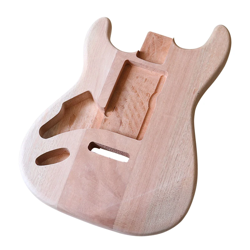 Left Hand Electric Guitar Body Okoume Wood Factory Made Matte Natural Color Unfinished Guitar Barrel Parts 5.7cm Pocket Width