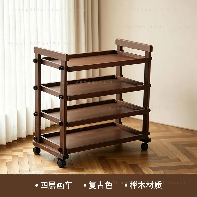 Art Storage Cart Mobile Painting Trolley Oil Painting Tool Classroom Paint Organizer Rack