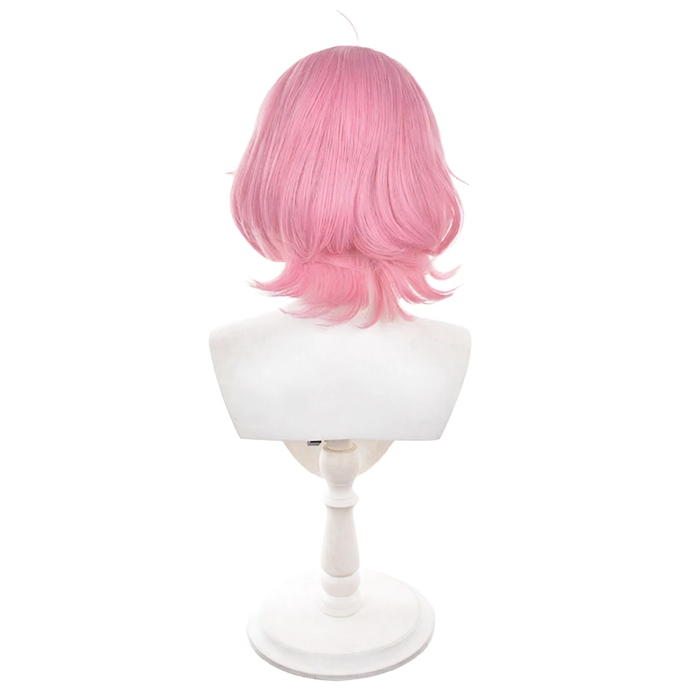 Shiratori Aira Cosplay Wig 37cm Pink Short Hair Heat Resistant Synthetic Hair Perfect For Halloween Party Cosplay