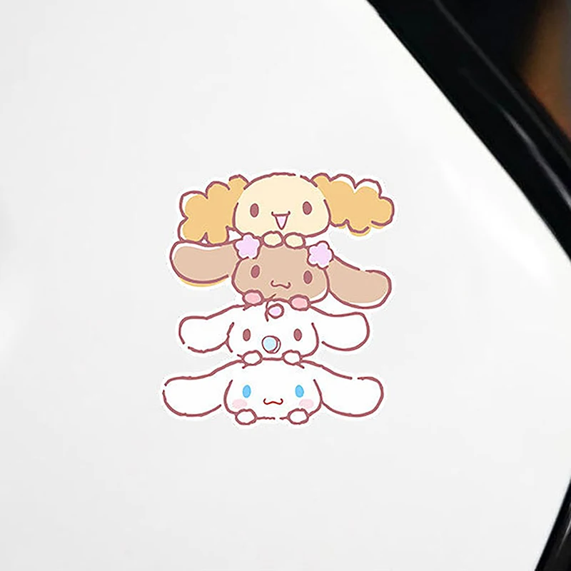 1PC Auto accessori fai da te Sanrio Kawaii Kuromi Hello Kitty Car specchietto retrovisore Sticker Cartoon Car Mirror Personality Sticker