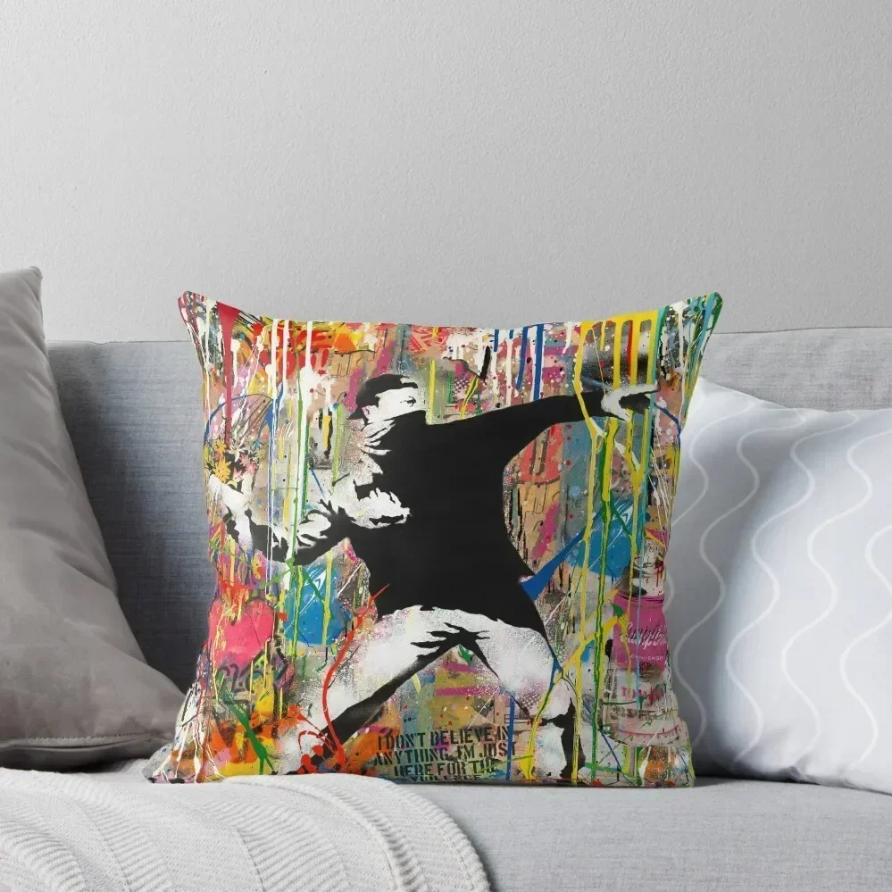 

Flower Thrower Pop Street Art Colorful Throw Pillow Cushion Cover For Sofa luxury sofa pillows Christmas Covers pillow
