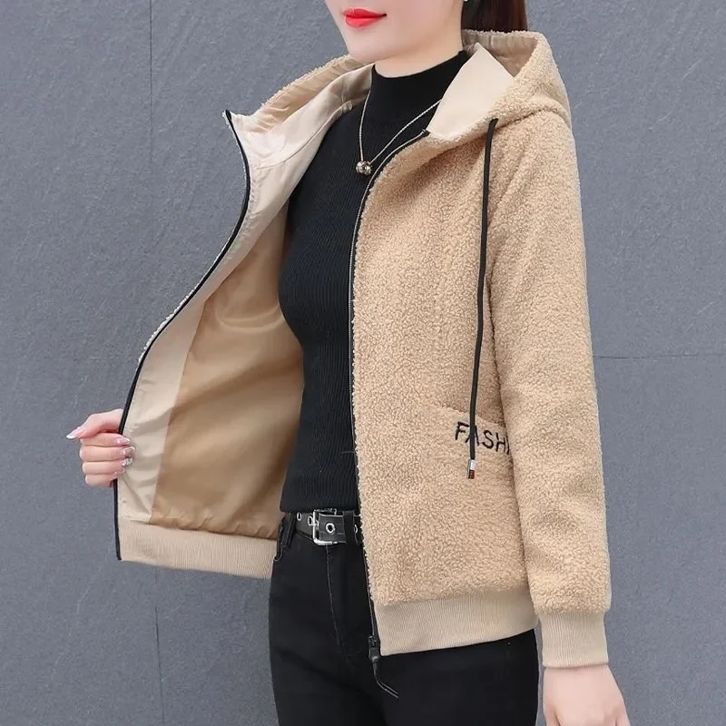 

Hooded Sweatshirt For Women Spring Autumn 2025 New Age Reducing Slimming Outerwear Cardigan Zipper Jacket Woman Clothing