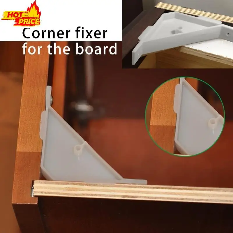 Pack of 12 Plastic 90 Degree Corner Supports for Cabinets & Countertops in White