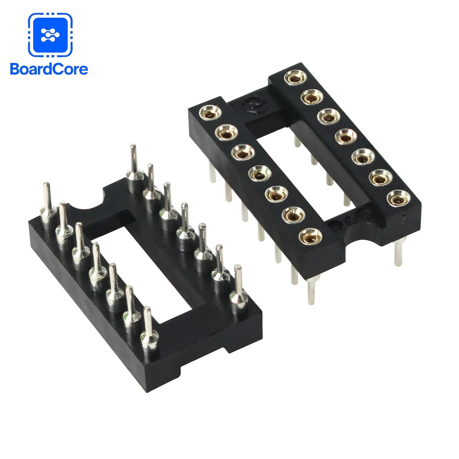 10Pcs Round Hole IC Sockets DIP-8/14/16/18/20 2.54mm Pitch IC Socket Adaptor Solder Connector for Electronic Circuit