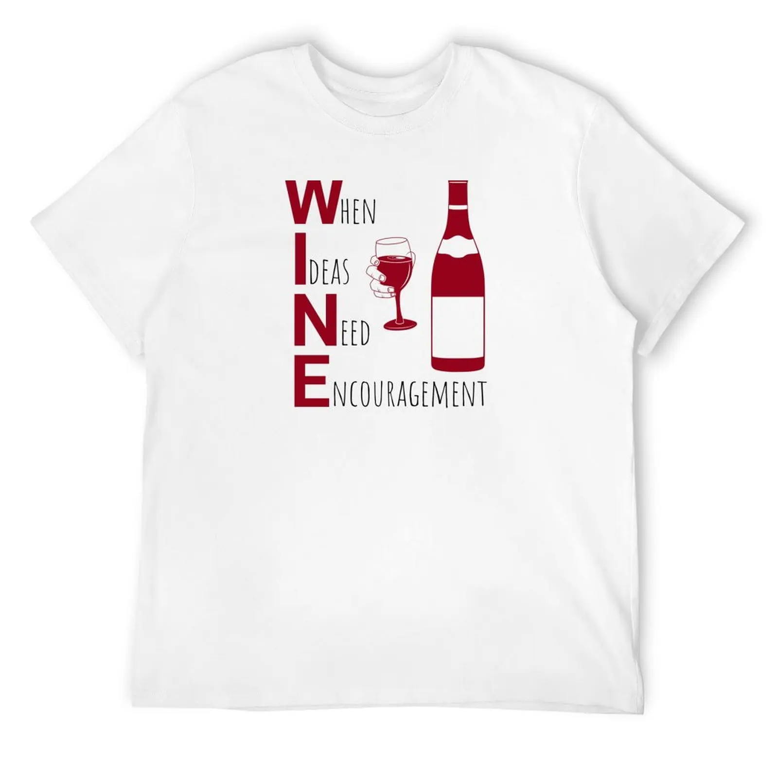 WINE: When Ideas Need Encouragement Funny Acrostic T-Shirt valentines clothes vintage men tshirt