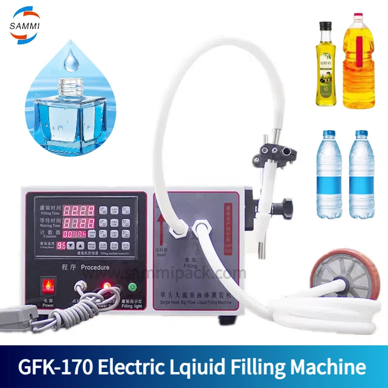 Large Flow 17L/MIN Liquid Filling Machine Semi-Automatic Bottle Filler With Digital Control For Milk Water Wine Beverage